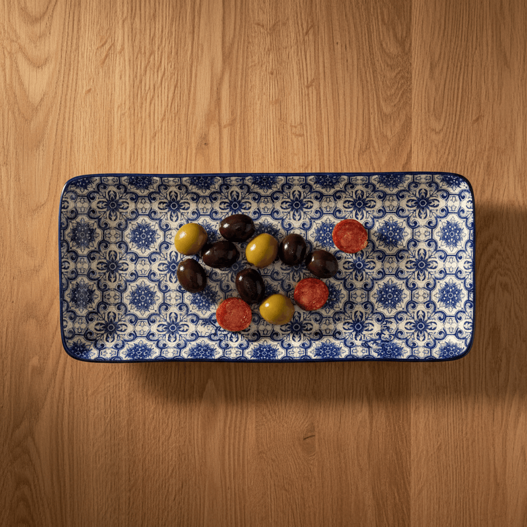 luisa-paix-o-padr-o-plat-c-ramique-bleu-28-5cm-tapas image 2