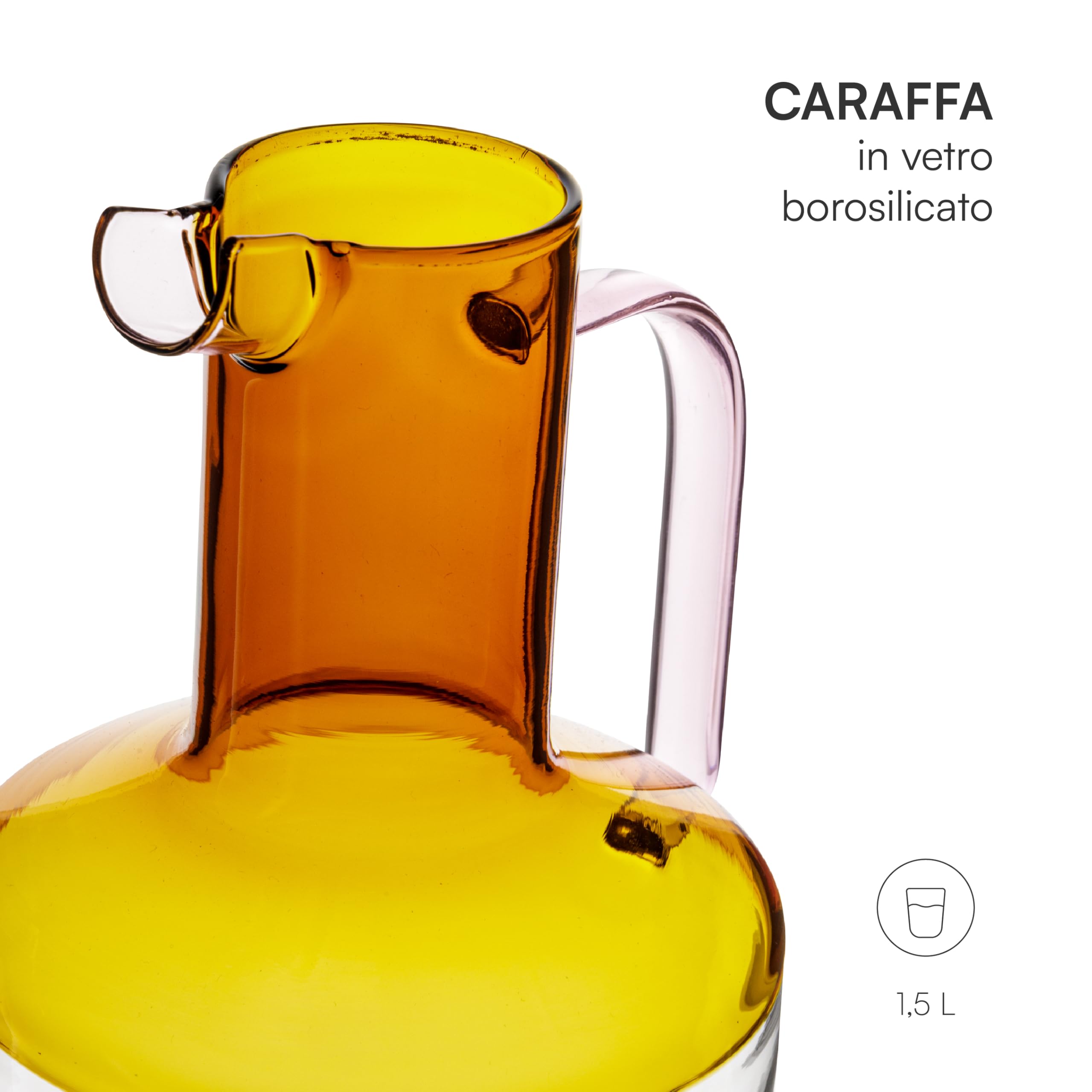 baroni-home-cucina-carafe-verre-borosilicat-1-5l-bicolore-bomb-e image 3