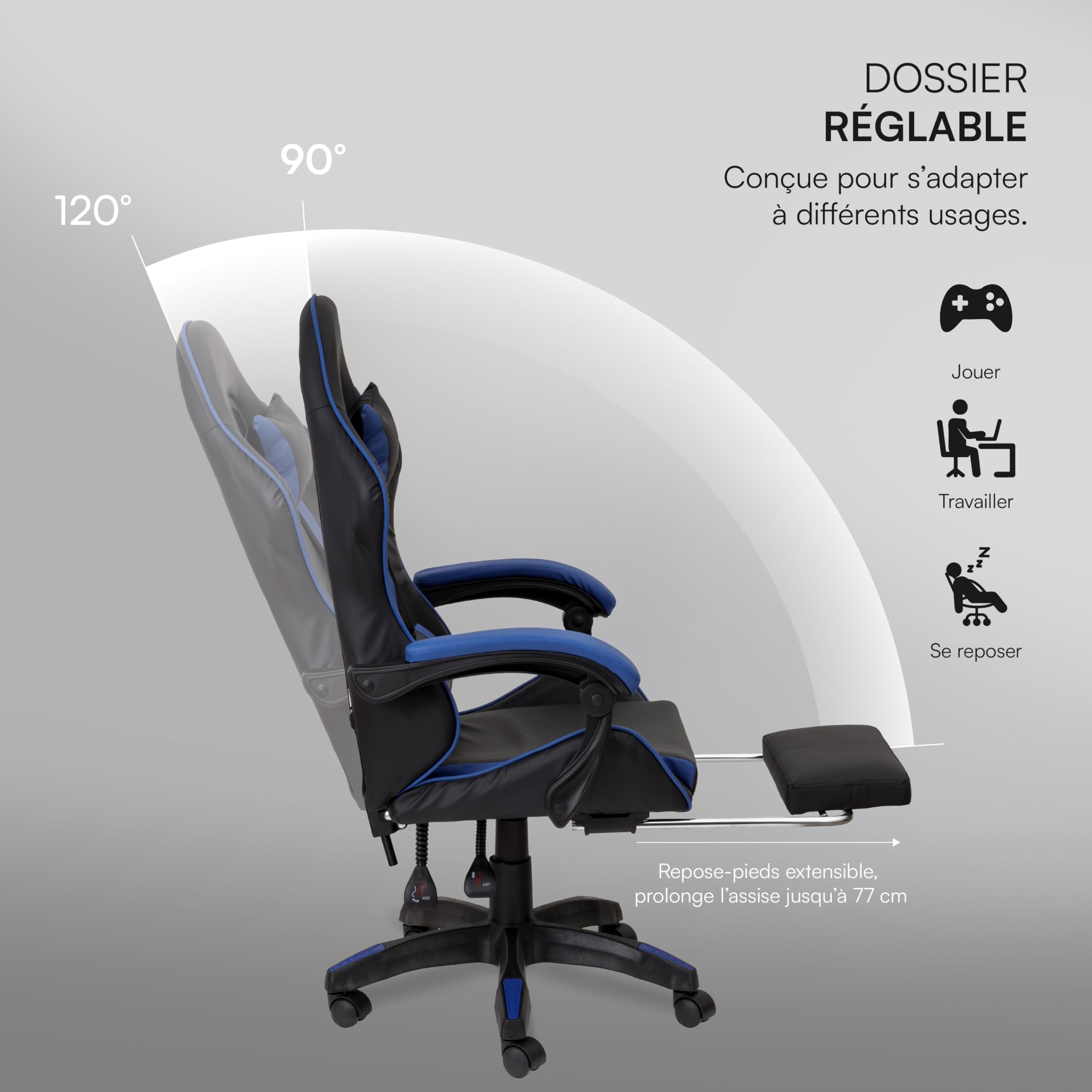 baroni-home-sedie-chaise-gaming-bleue-ergonomique-repose-pieds image 4