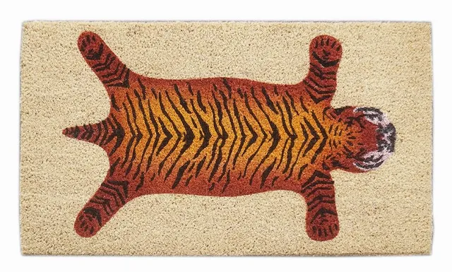 baroni-home-paillasson-coco-cuir-tigre-70x40cm-antid-rapant image 1