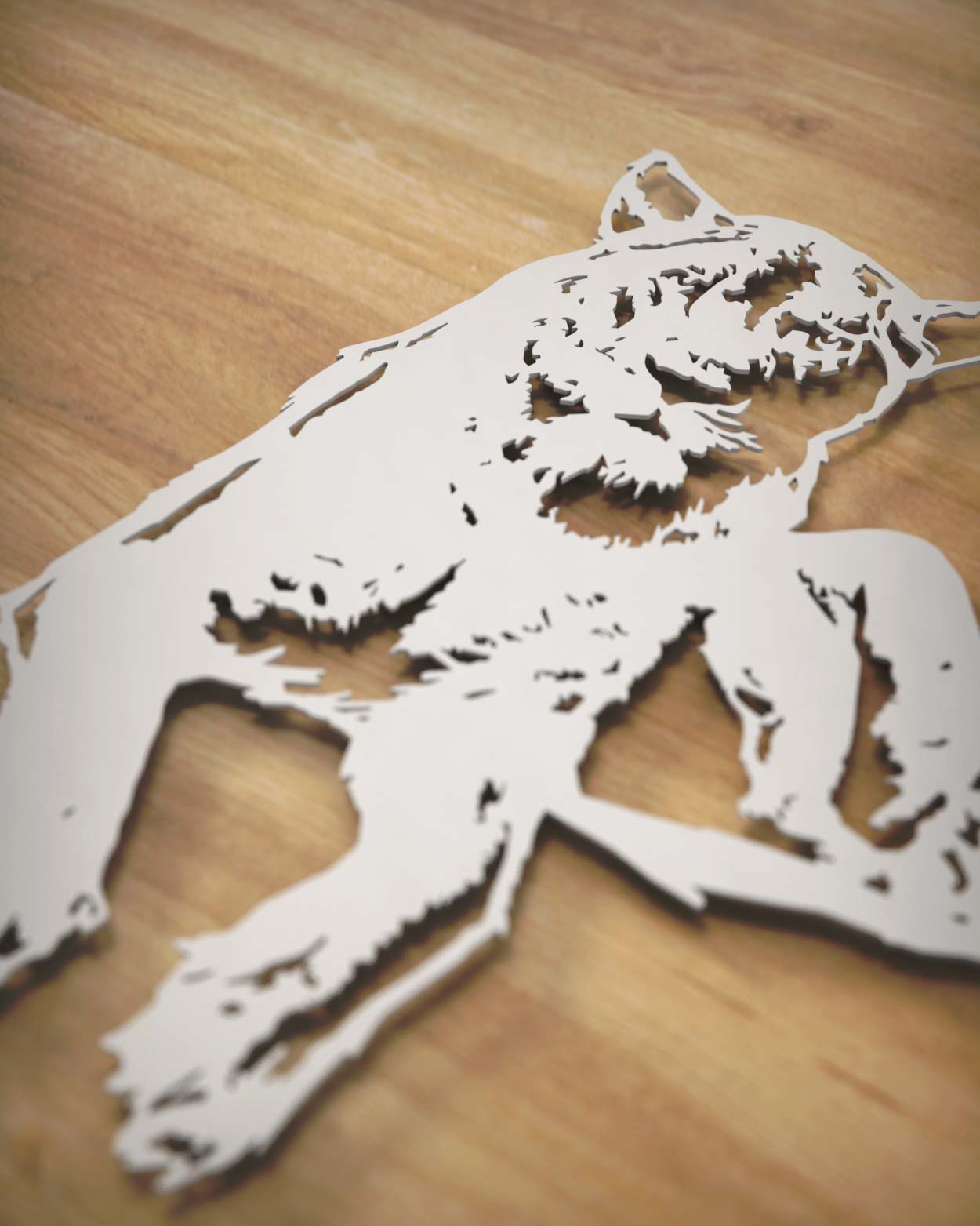 je-suis-art-animaux-lionne-sculpture-d-coration-murale-m-tal-blanc image 3