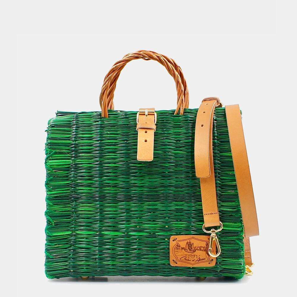 luisa-paix-o-accessoires-du-portugal-sac-cabas-jonc-26cm-vert image 1