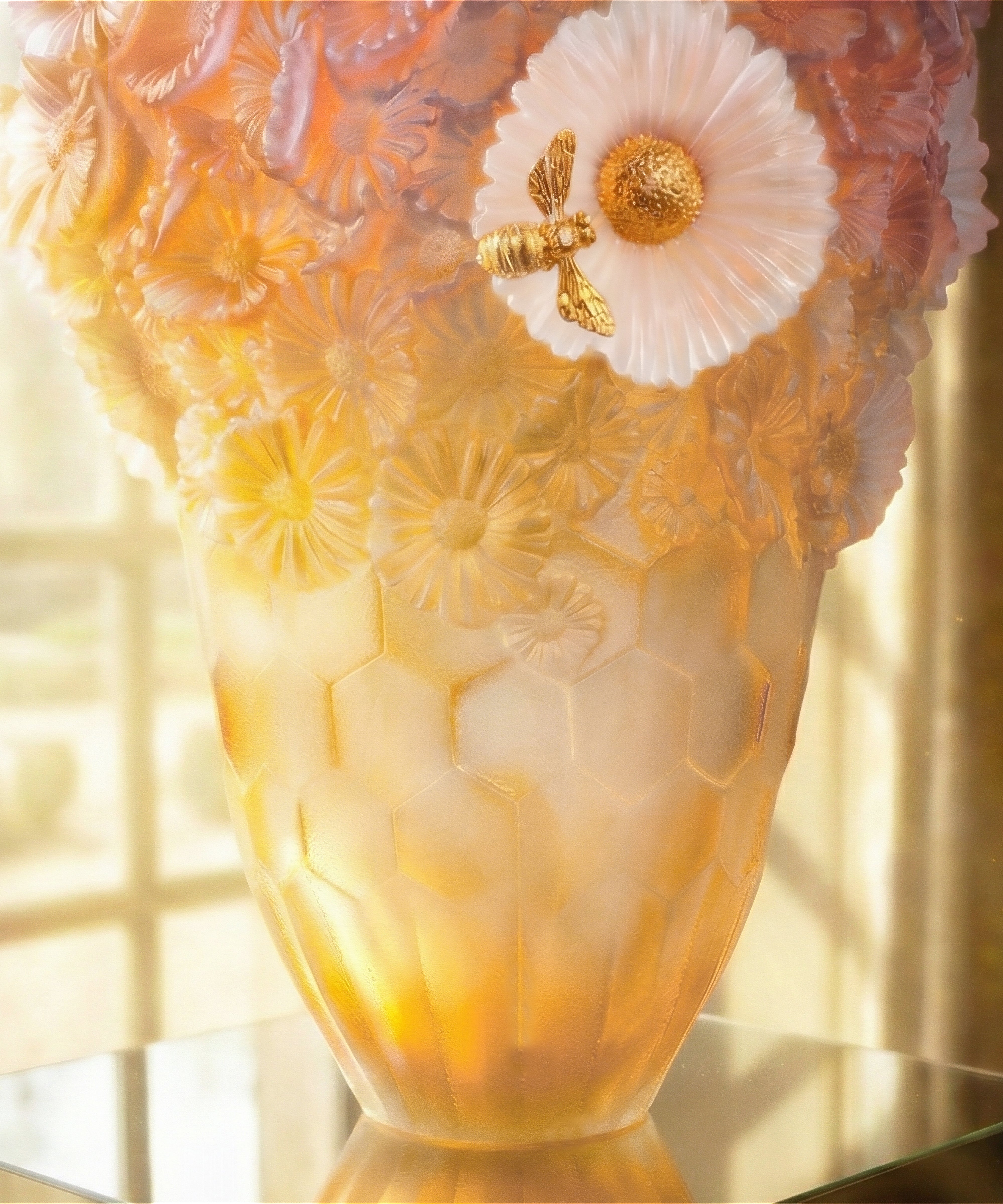 daum-or-d-abeille-vase-magnum-feuille-d-or-99-ex image 4