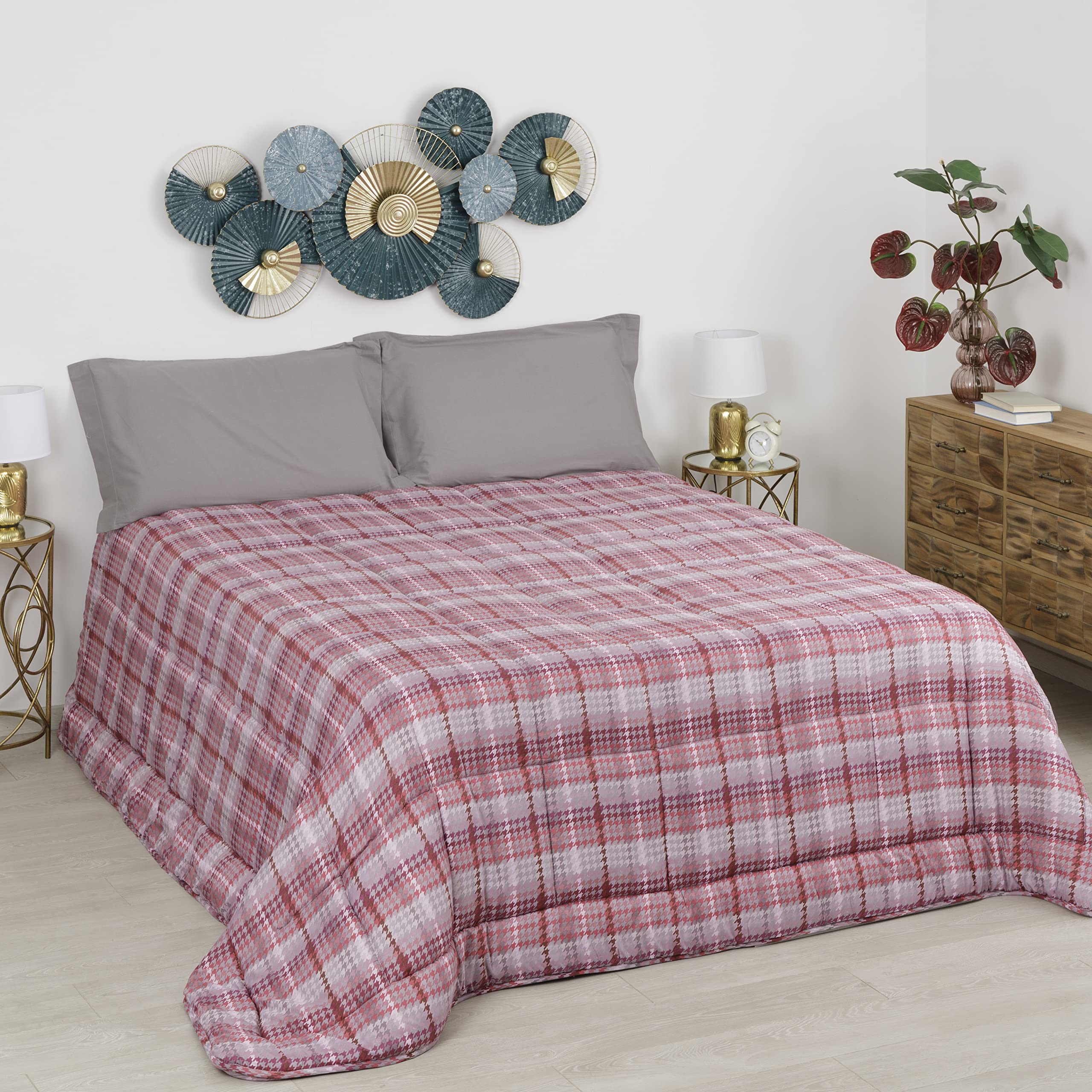 baroni-home-tessile-casa-couette-hiver-260x260-pied-de-poule-rose image 1