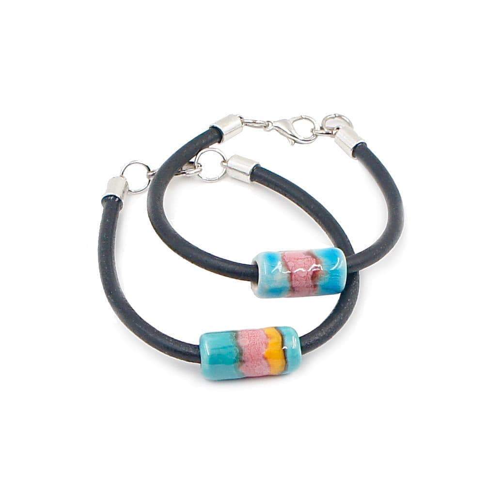luisa-paix-o-bijoux-bracelet-c-ramique-cuir-turquoise-18-cm image 3