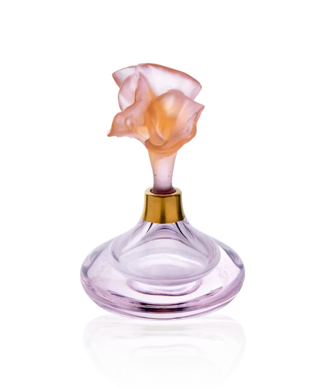 daum-d-coration-cristal-arum-flacon-parfum-ambre-rose-floral image 1
