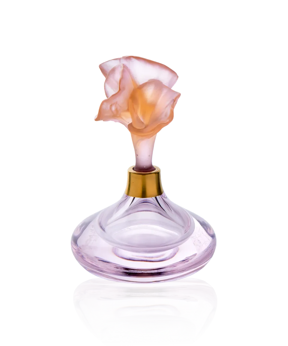daum-d-coration-cristal-arum-flacon-parfum-ambre-rose-floral image 1