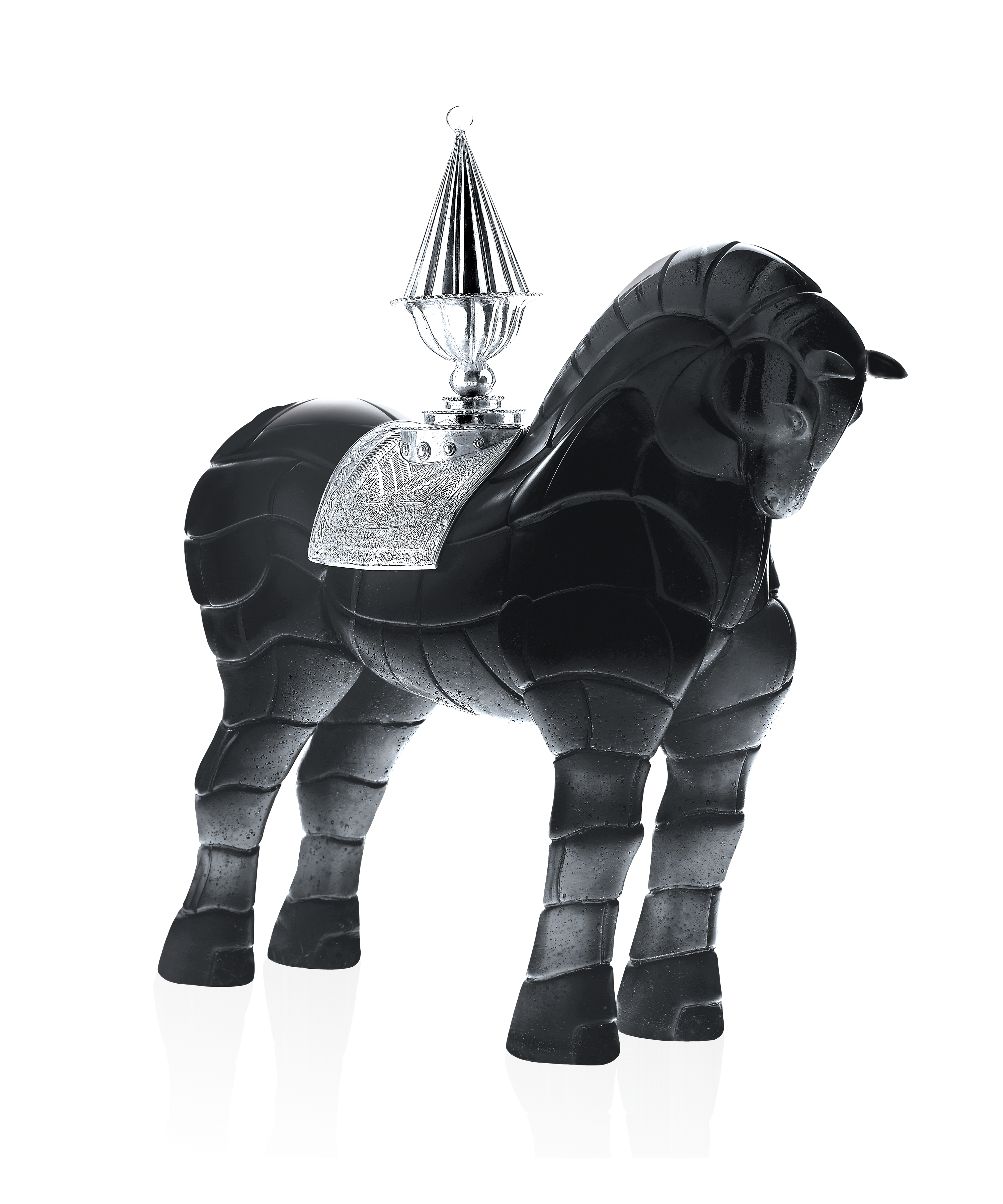 daum-cheval-porteur-de-feu-sculpture-cristal-noir-mcconnico image 1