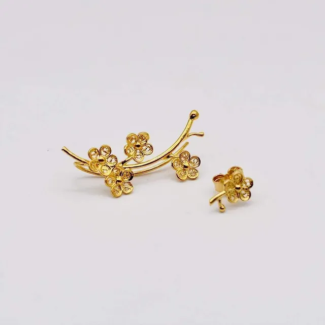 luisa-paix-o-flores-boucles-d-oreilles-argent-dor-3-cm image 1