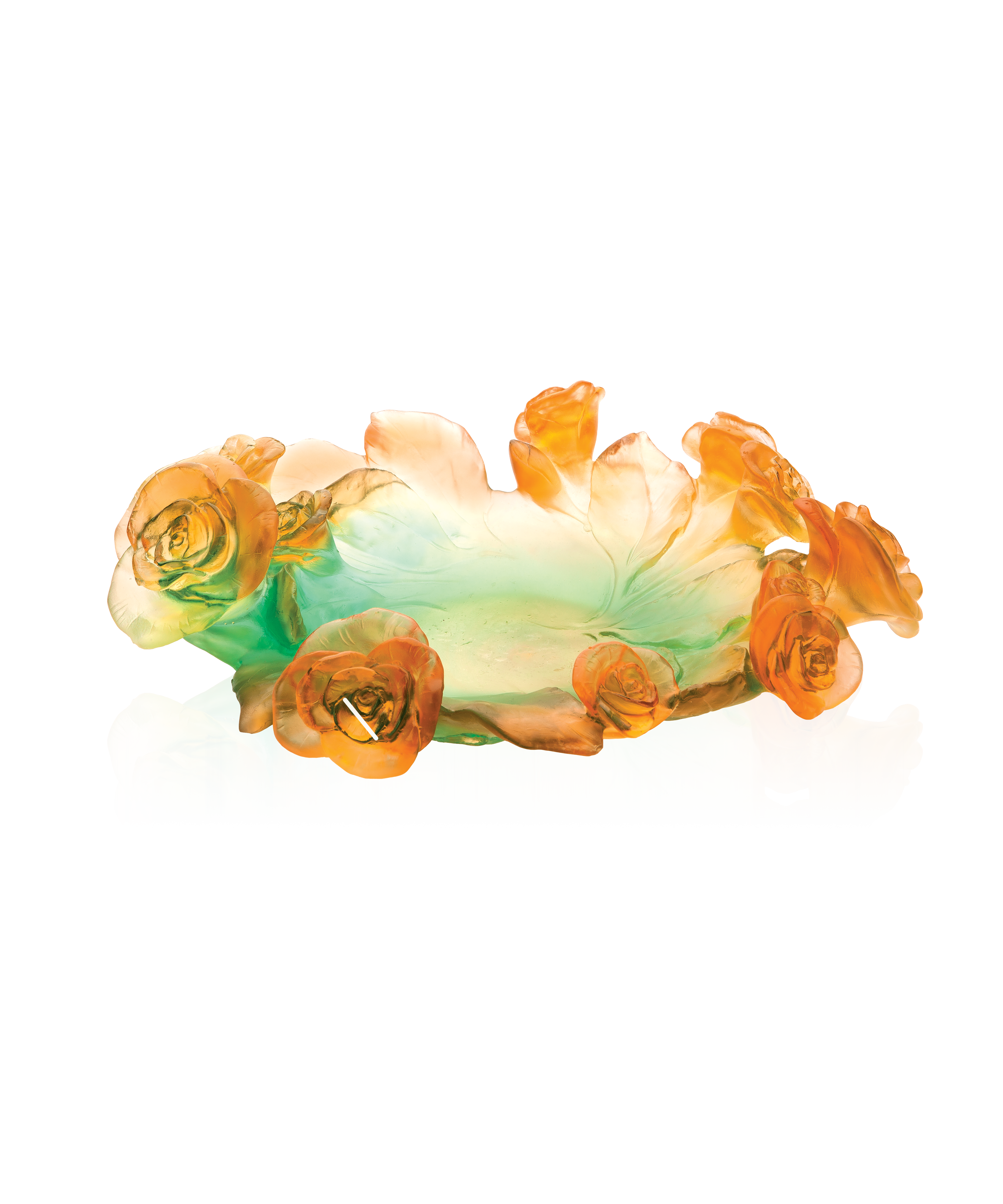 daum-rose-passion-coupe-verte-orange-cristal image 1