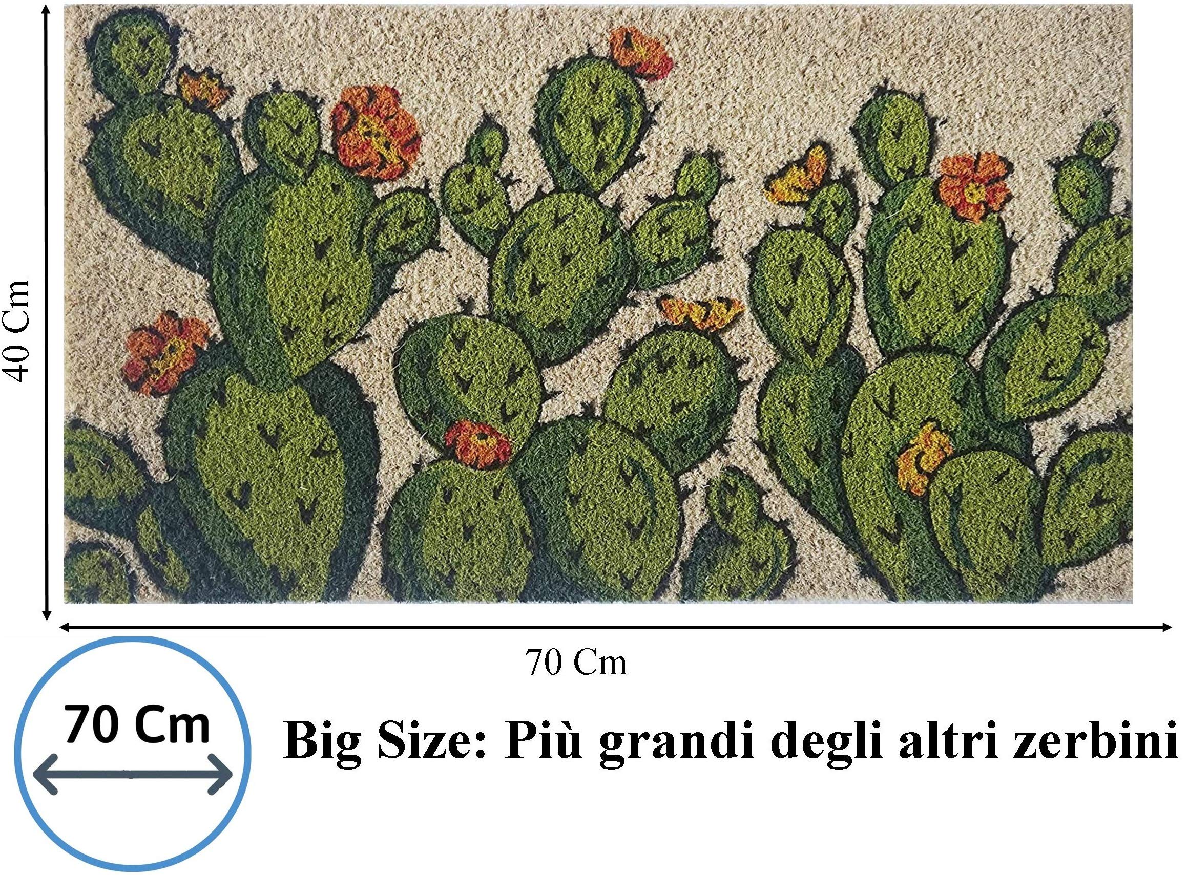 baroni-home-tapis-paillasson-coco-cactus-fleurs-oranges-70x40 image 2