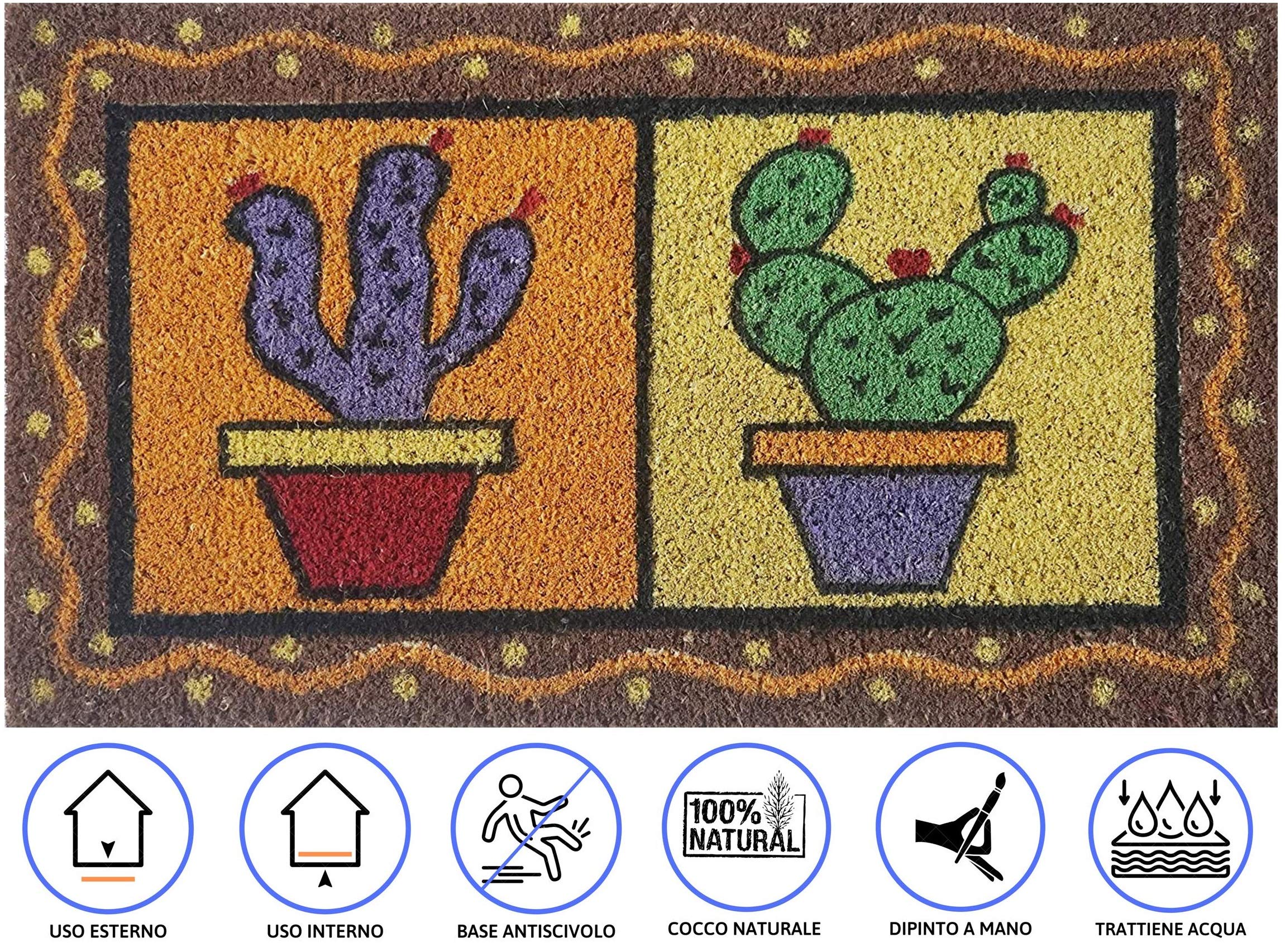 baroni-home-tapis-paillasson-coco-cactus-couleurs-vives-70x40 image 3