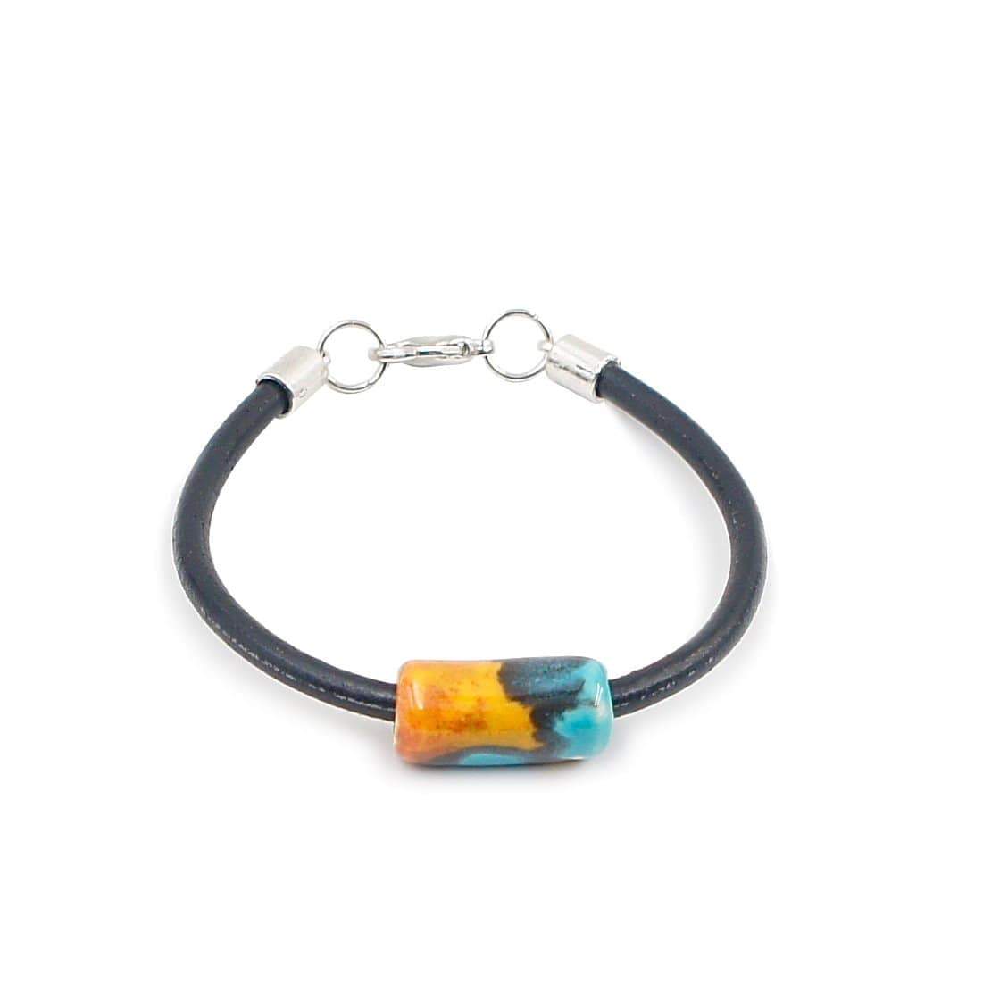 luisa-paix-o-bijoux-du-portugal-bracelet-c-ramique-cuir-turquoise image 4