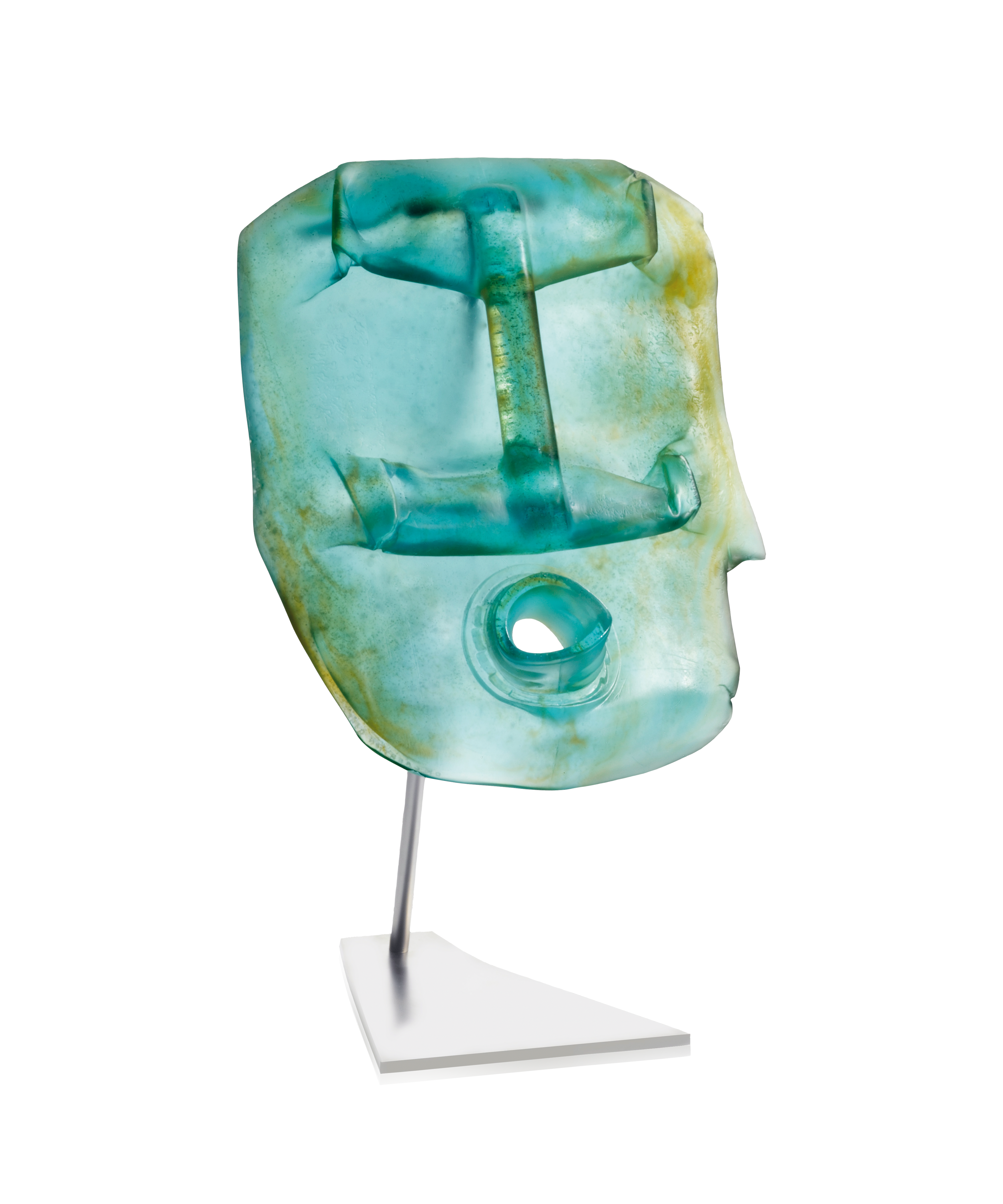 daum-art-cristal-blue-oil-head-sculpture-romuald-hazoum-175-ex image 1