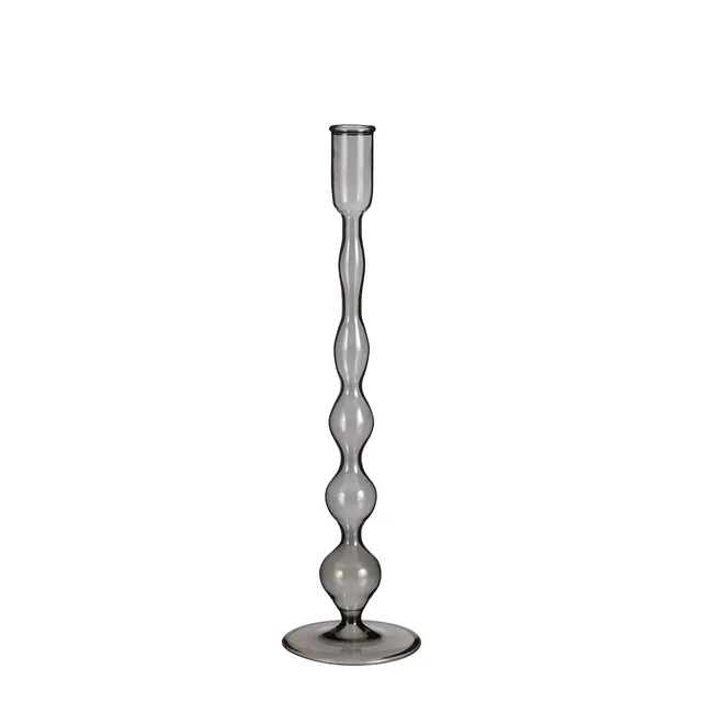 mica-decorations-trent-bougeoir-verre-gris-fonc-33-cm image 1