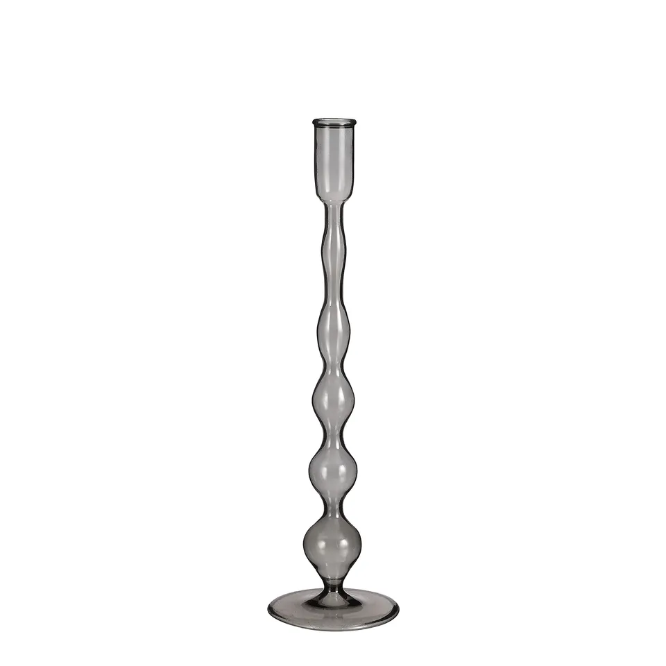 mica-decorations-trent-bougeoir-verre-gris-fonc-33-cm image 1