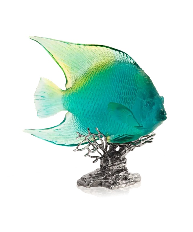 daum-mer-de-corail-ange-royal-turquoise-sculpture image 1