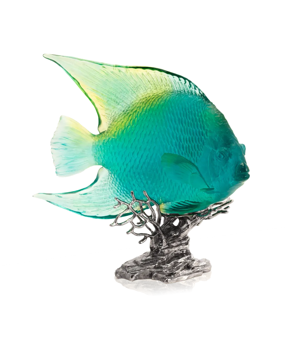 daum-mer-de-corail-ange-royal-turquoise-sculpture image 1