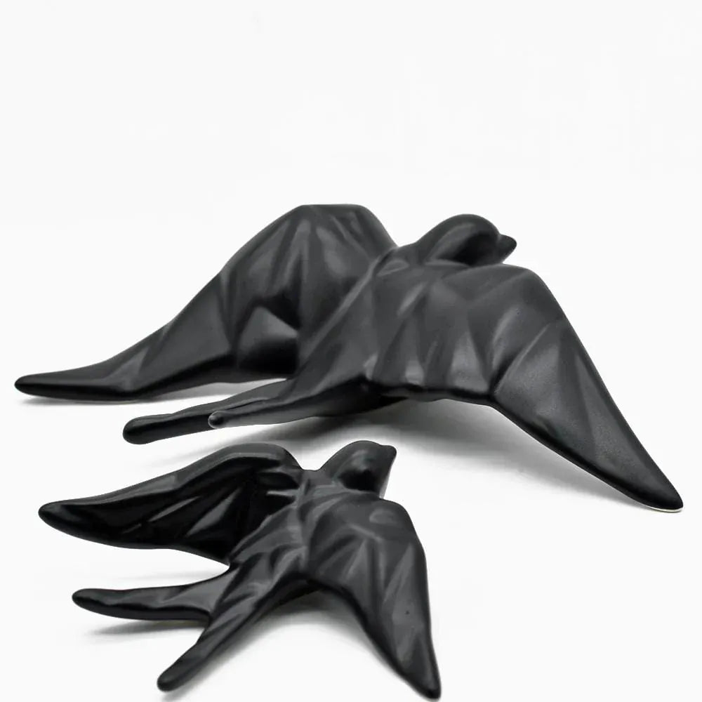luisa-paix-o-hirondelle-stylis-e-c-ramique-noir-mat-coffret-10-cm image 3