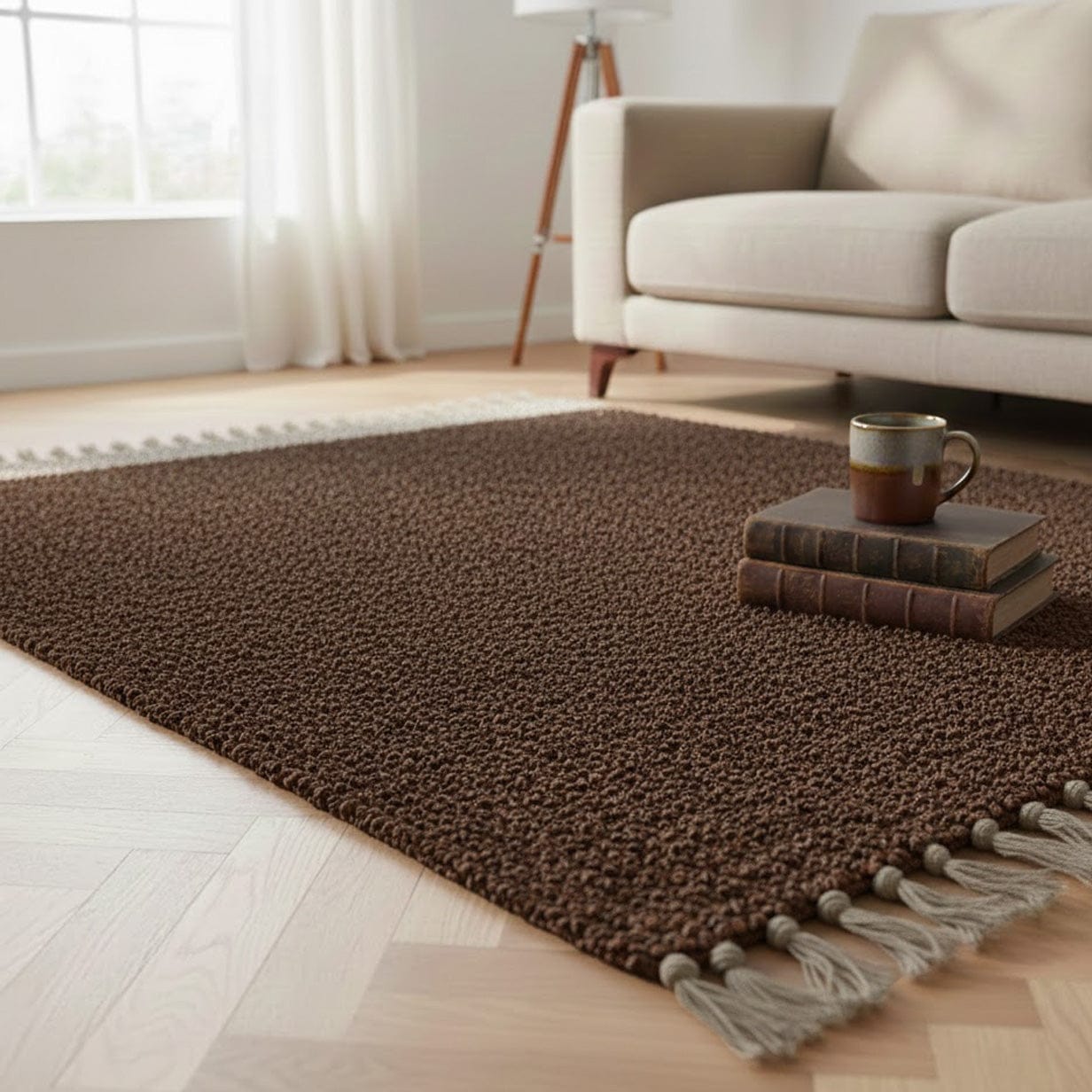 luisa-paix-o-tapis-artisanal-marron-fibres-naturelles-lavable image 2