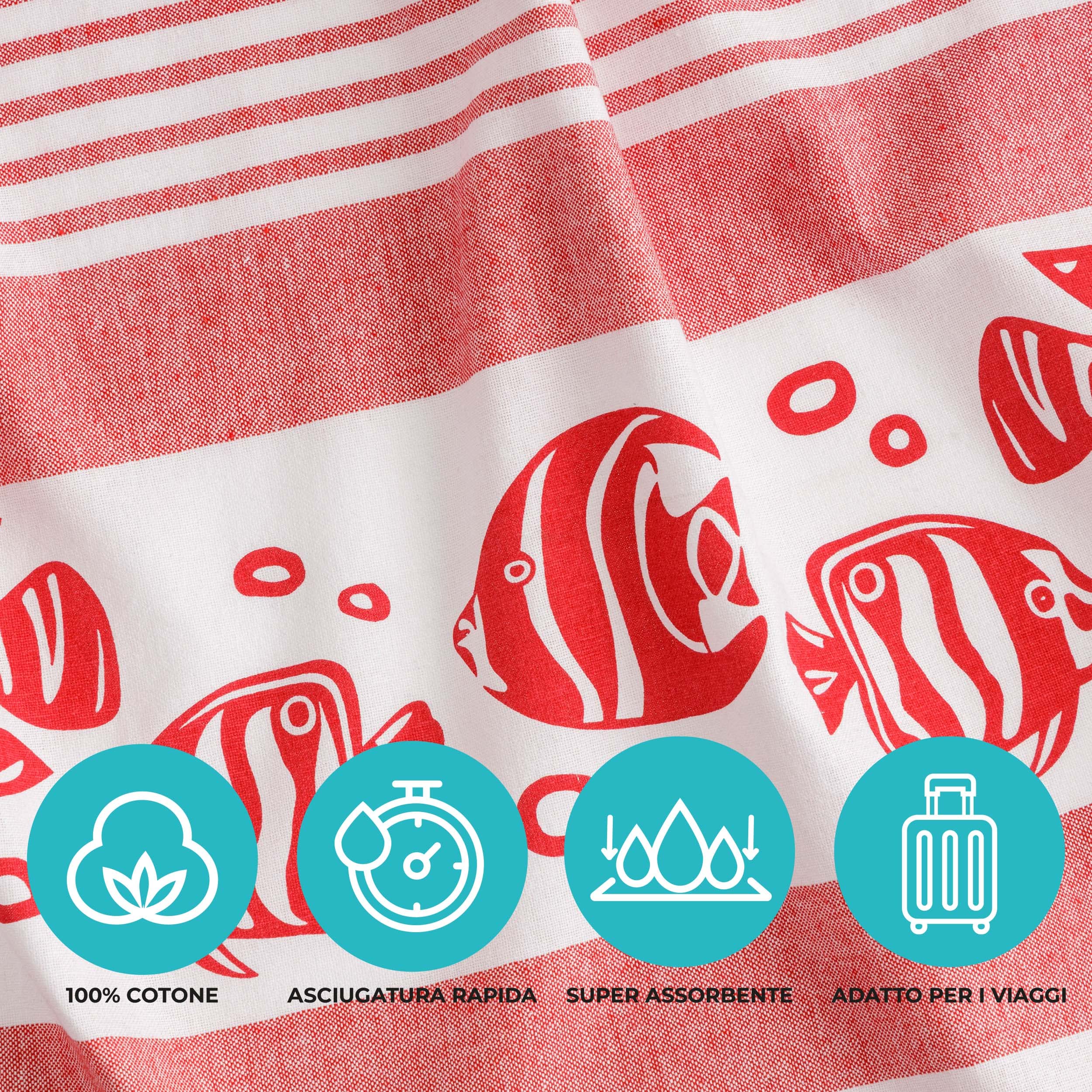 baroni-home-outdoor-serviette-plage-poissons-rouges-90x170cm image 4