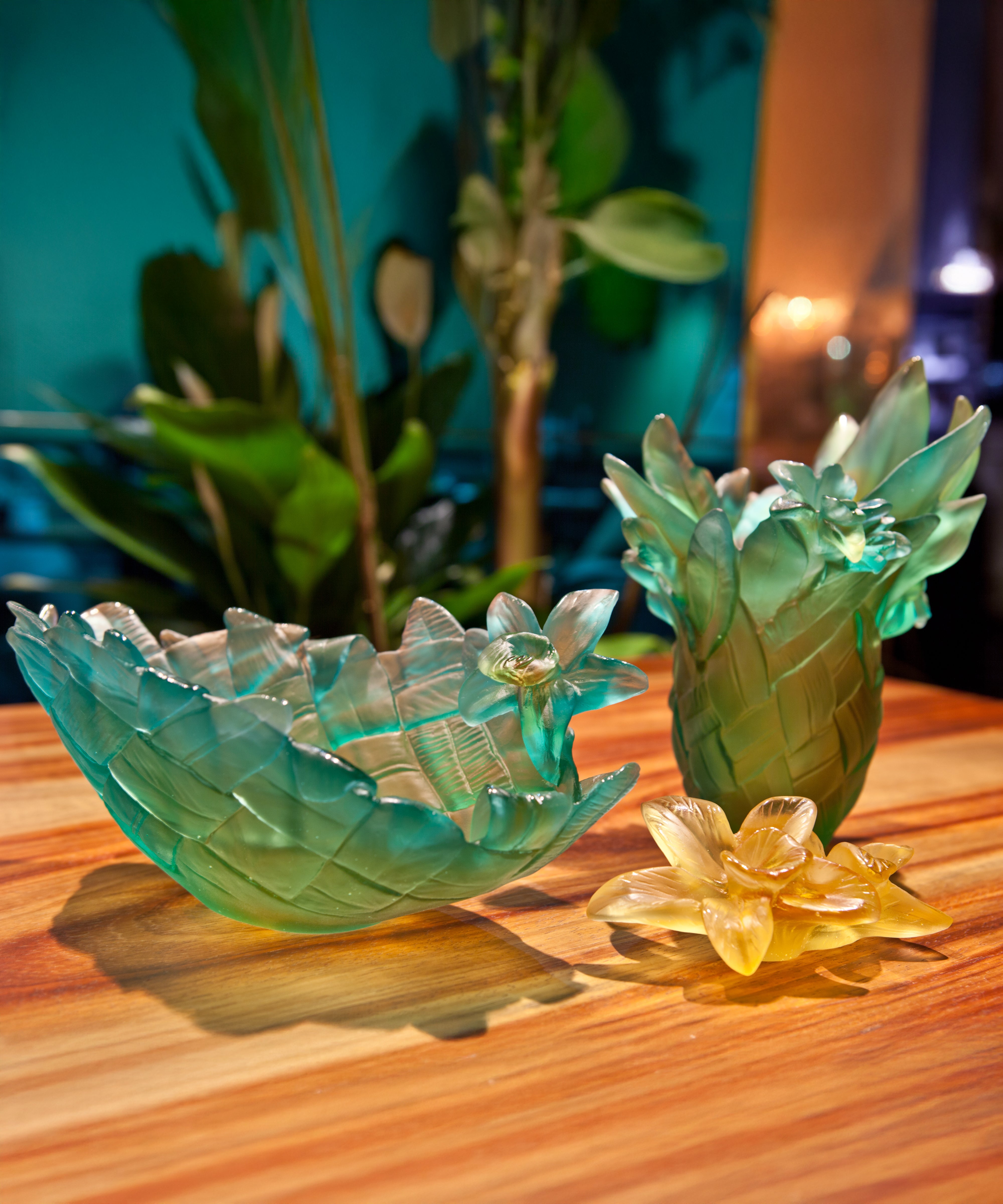 daum-tressage-vase-petit-mod-le-cristal-vert image 2