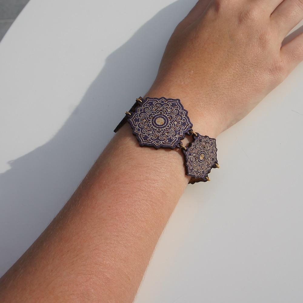 luisa-paix-o-bracelet-li-ge-bleu-azulejos-16-5-cm-bijou image 2