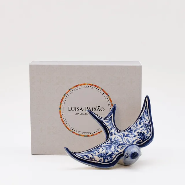 luisa-paix-o-coimbra-hirondelle-c-ramique-bleue-coffret-12-cm image 1