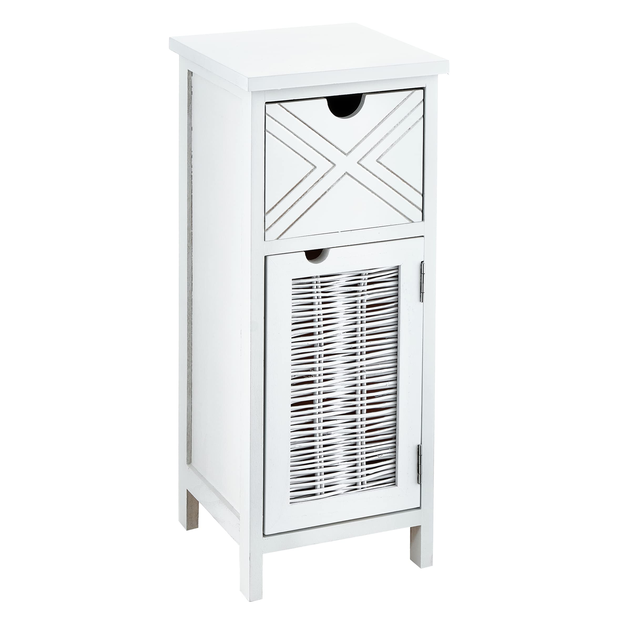 baroni-home-mobili-table-de-chevet-bois-25x25x60-cm-avec-tiroir image 1