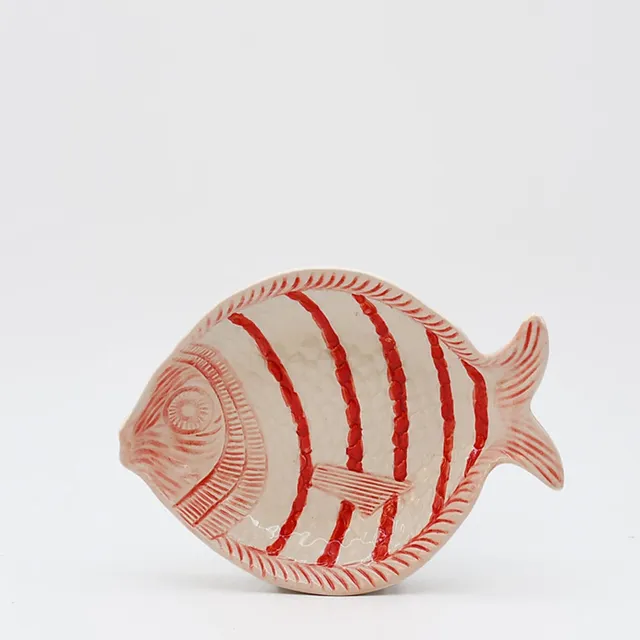 assiette-poisson-creuse-c-ramique-rouge-25cm-ray-e image 1