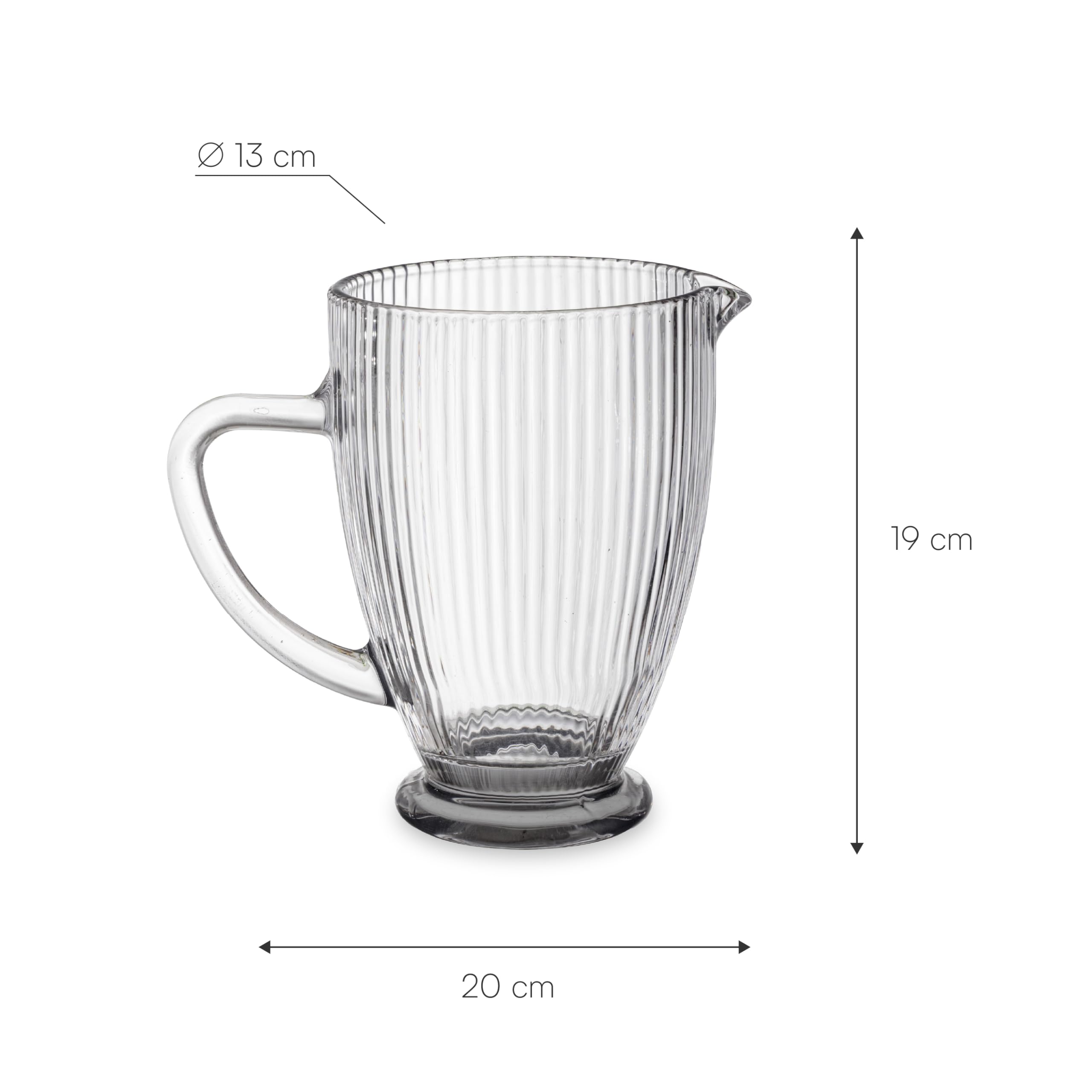 baroni-home-cucina-carafe-verre-1l-relief-transparent image 4