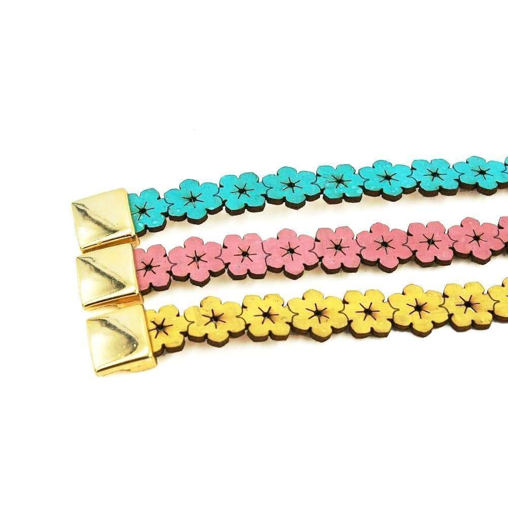 luisa-paix-o-bracelet-li-ge-double-flores-vert-d-eau-16-5-cm image 3