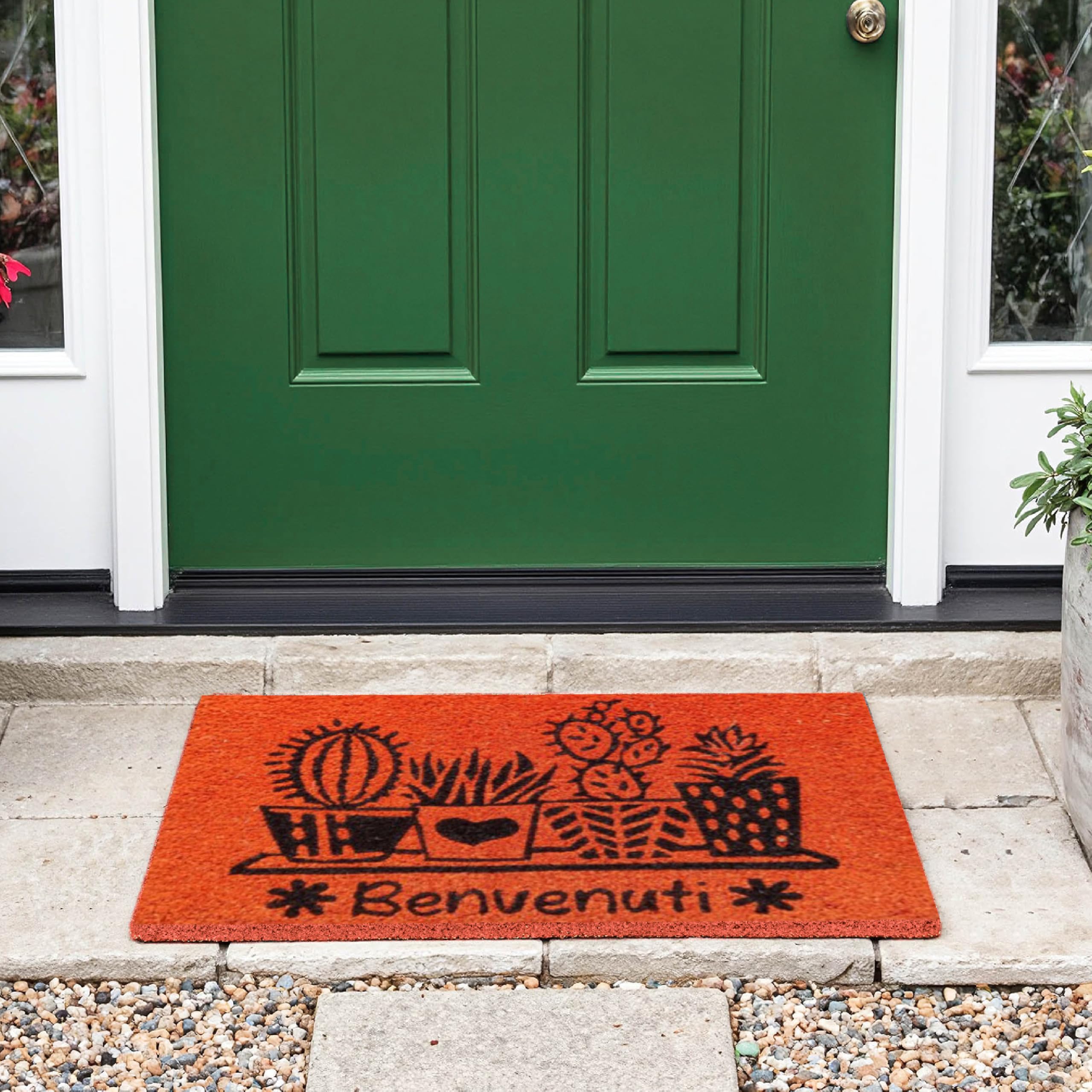 baroni-home-tessile-casa-paillasson-coco-60x38-cm-orange-antiderapant image 2