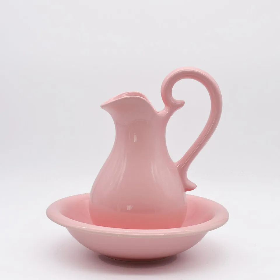 luisa-paix-o-cruche-et-bassine-toilette-c-ramique-rose image 1