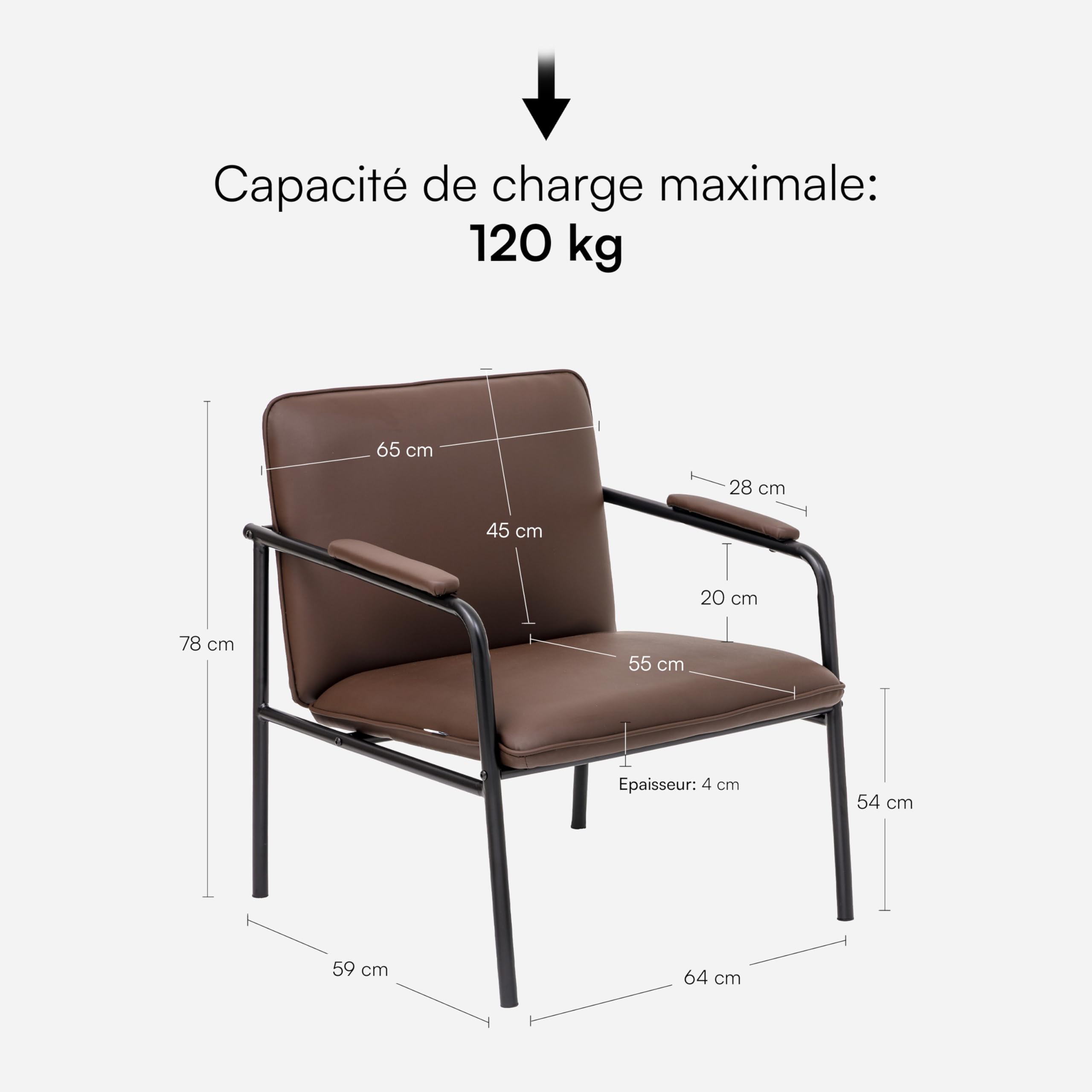 baroni-home-fauteuil-lounge-marron-78x59x64-cm image 3