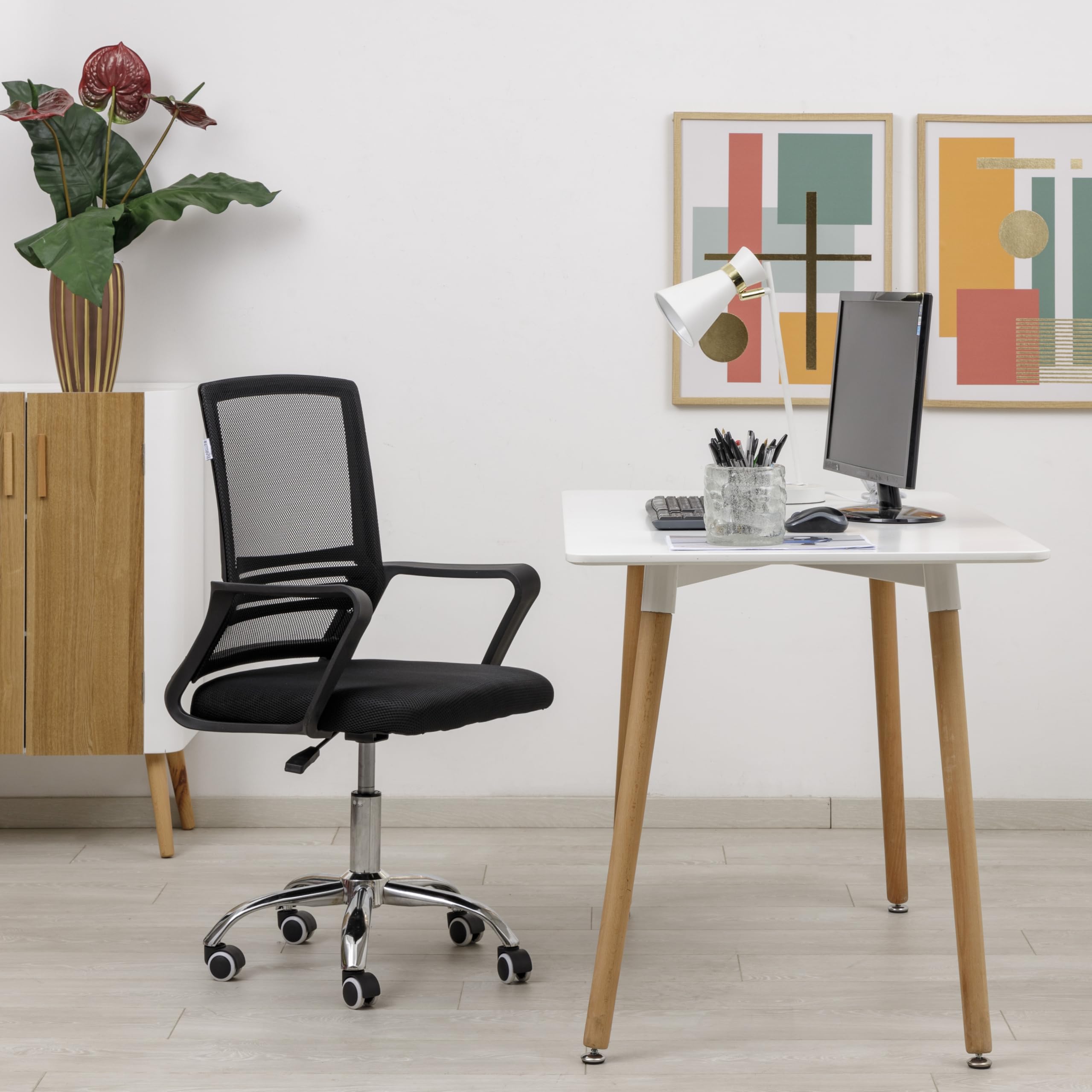 baroni-home-sedie-chaise-de-bureau-version-classique-noire image 2