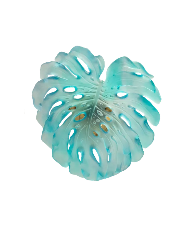 daum-monstera-feuille-murale-turquoise-petit-mod-le-cristal image 1