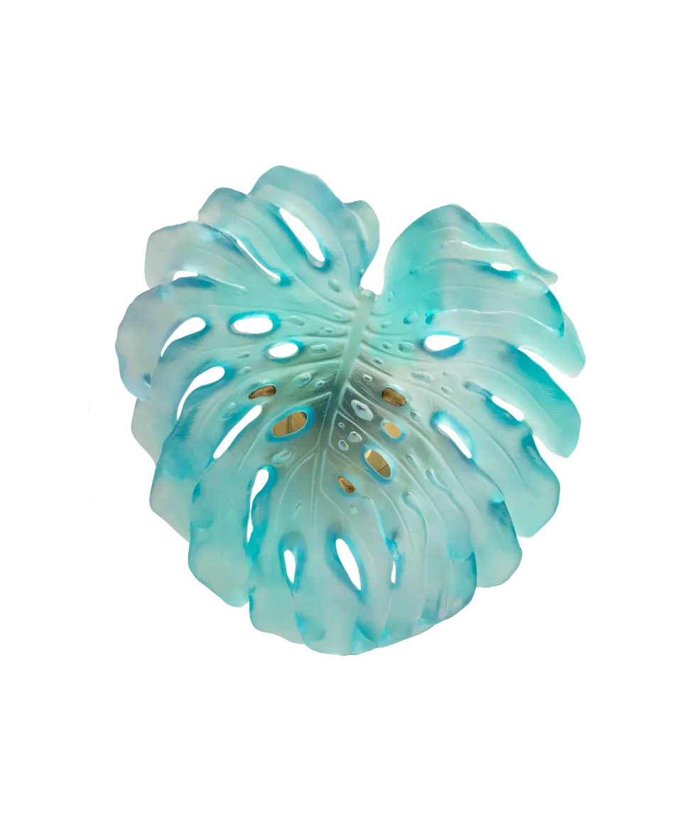 daum-monstera-feuille-murale-turquoise-petit-mod-le-cristal image 1