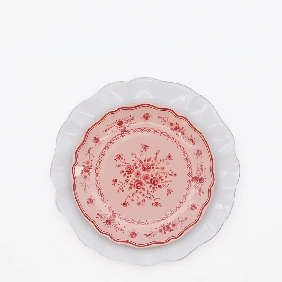 luisa-paix-o-rosa-vila-duo-assiettes-gr-s-blanc-rose-21cm image 1