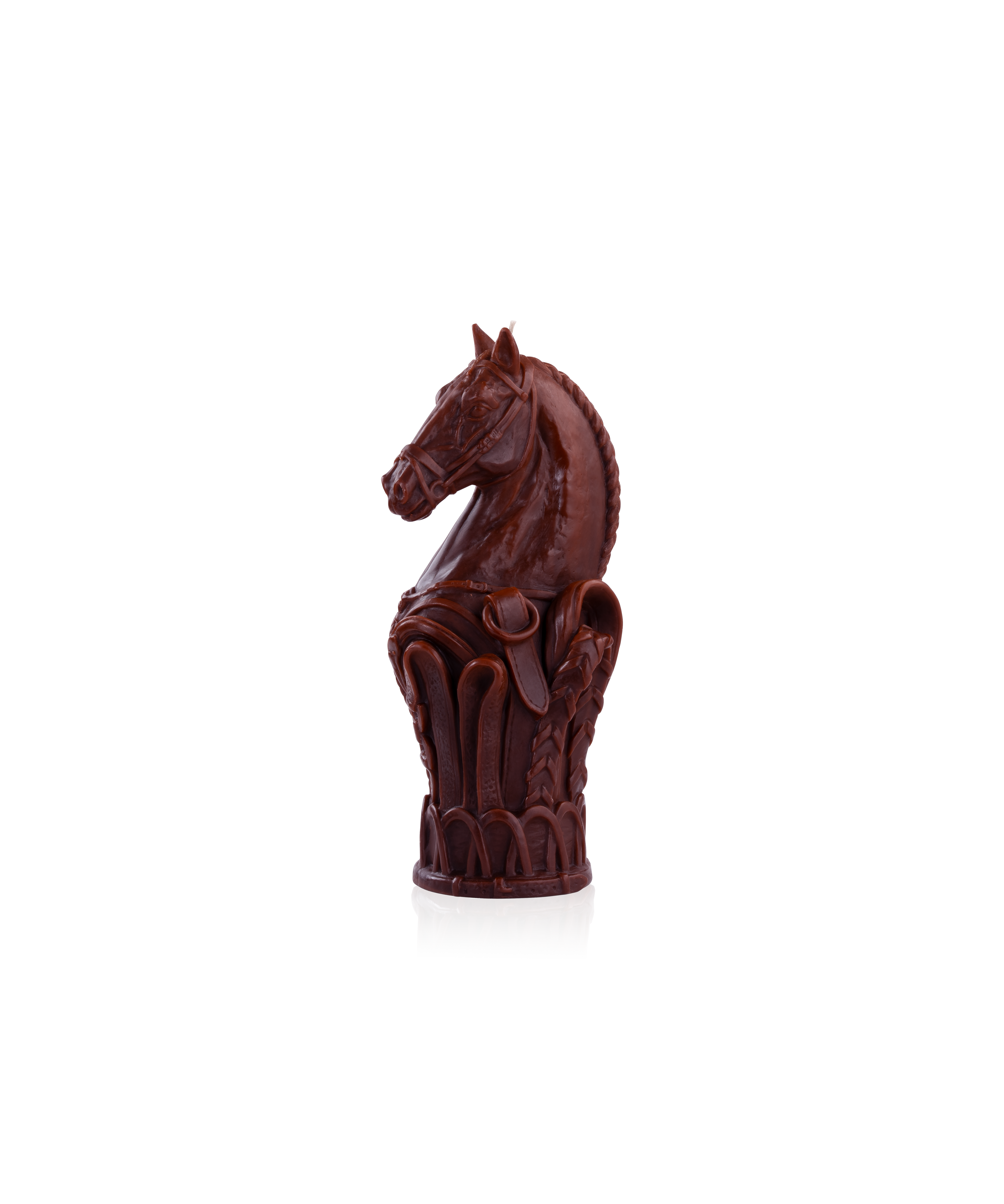 daum-r-ve-equestre-bougie-sculpt-e-cavalier-cuir-brun image 1