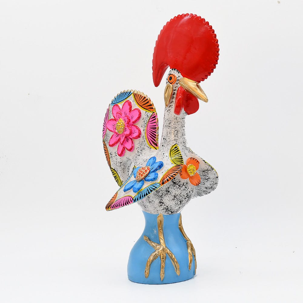 luisa-paix-o-coq-de-barcelos-40cm-blanc-c-ramique-pi-ce-unique image 4