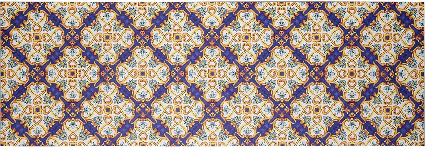 baroni-home-cucina-tapis-cuisine-pvc-bleu-jaune-60x180 image 6