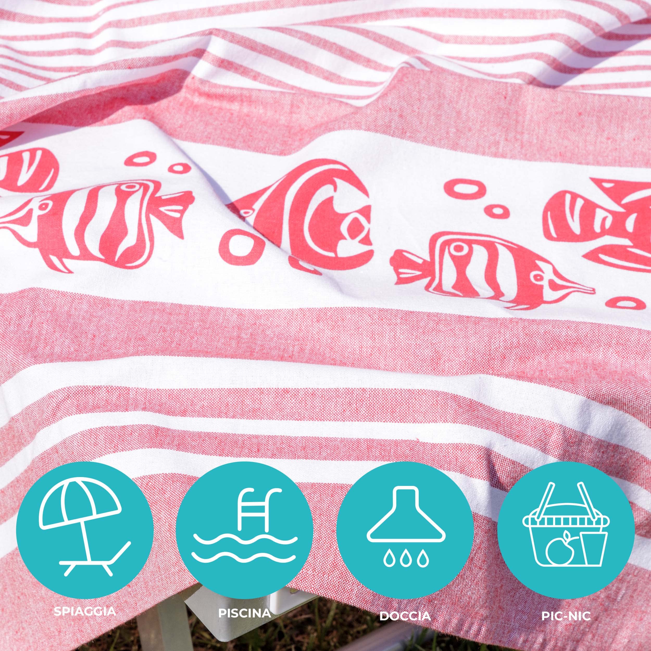 baroni-home-outdoor-serviette-plage-poissons-rouges-90x170cm image 6