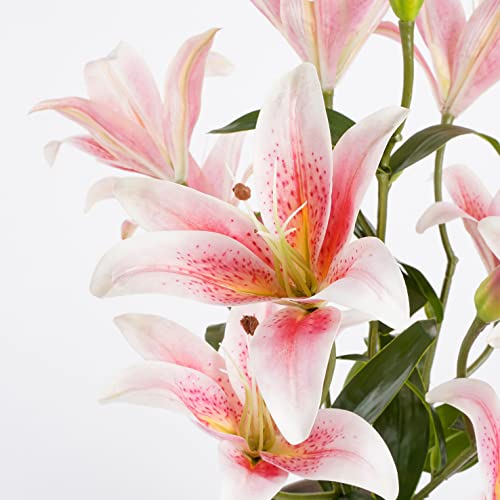 mica-decorations-lis-tigr-artificiel-rose-pot-ciment-47cm image 7