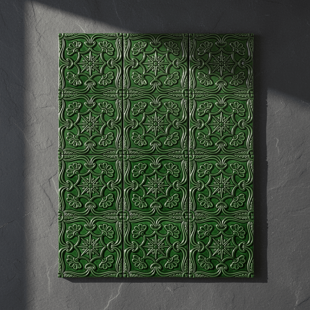 luisa-paix-o-padr-o-azulejo-relief-15x15-cm-c-ramique-maill-e image 2