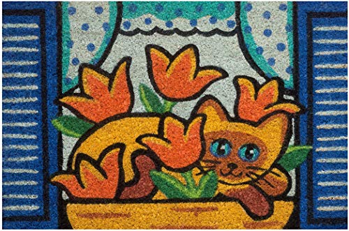 baroni-home-paillasson-chats-siamois-tulipes-60x40-cm image 6