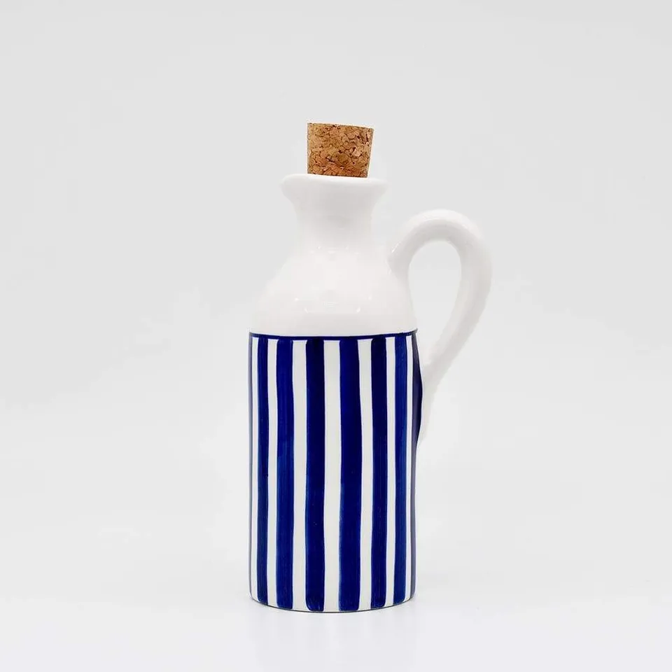 luisa-paix-o-costa-nova-mar-carafe-c-ramique-bleue-moyenne-troite image 1