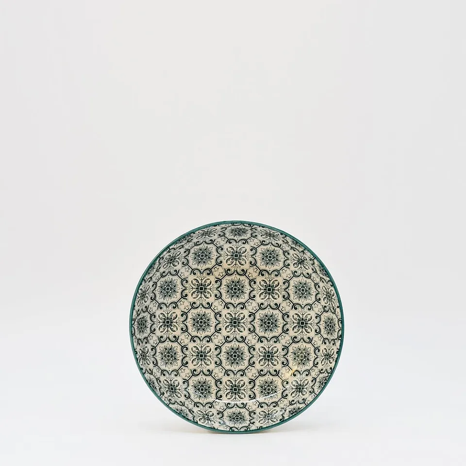 luisa-paix-o-padr-o-assiette-creuse-c-ramique-verte-19-cm image 1