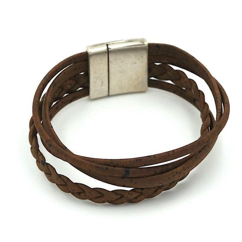 luisa-paix-o-bracelet-li-ge-marron-bracelet-v-g-tal-17-5cm image 2