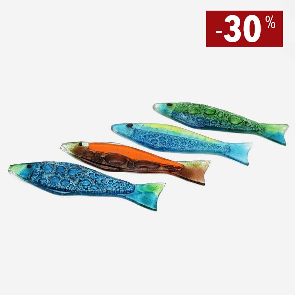 luisa-paix-o-sardine-en-verre-bleu-marinha-grande-19-cm image 1